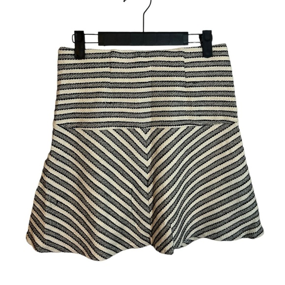 Loft Black and White Striped Flare Skirt - Picture 3 of 5
